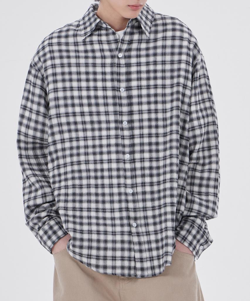 GLW Easy Overfit Check Shirt Black