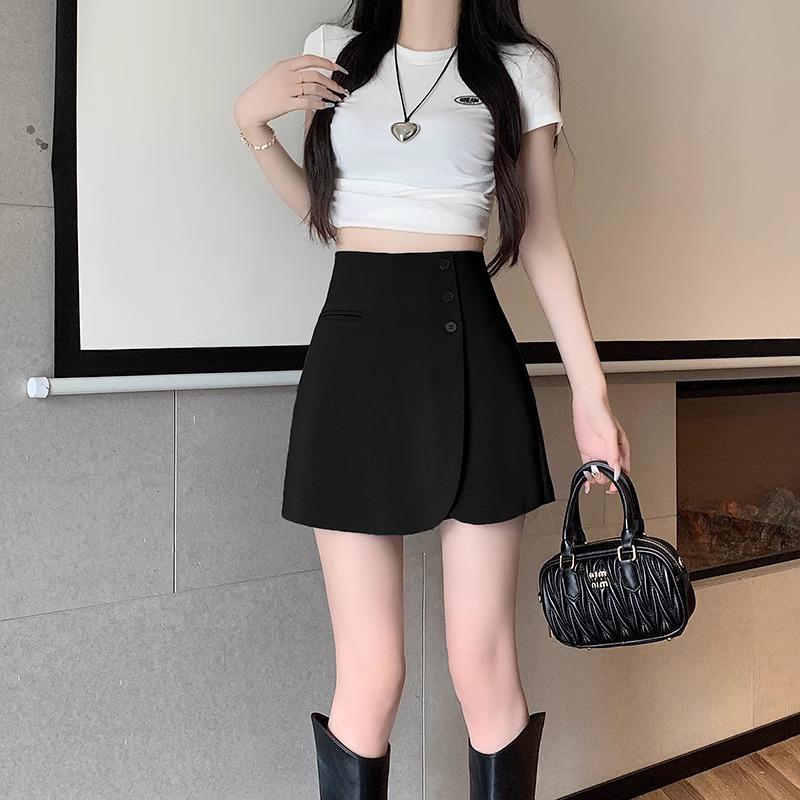 

2025 Korean Style Irregular High Waist A-Line Midi Skirt for Women XXL