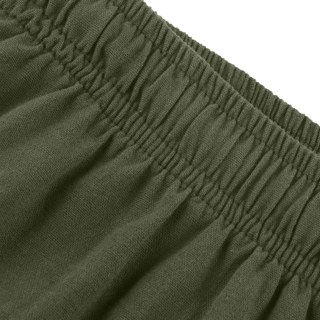 Herrenmode, lässig, einfarbig, atmungsaktiv, Leinen, lockere Freizeit-Sporthose