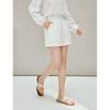 INMAN Women's Embroidered Elastic Waist Wide Leg Shorts