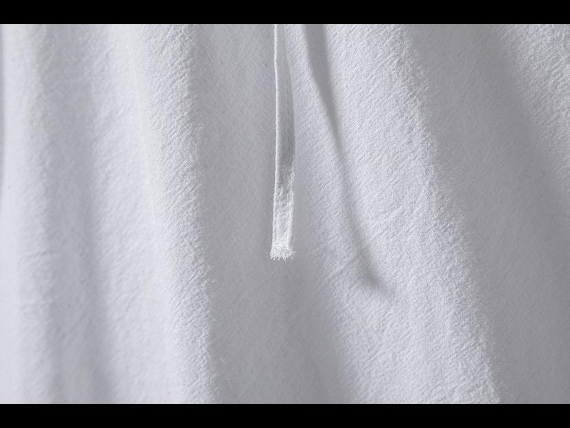 Chemise Henley en coton pour homme, à manches longues, décontractée, avec col montant et cordon de serrage.