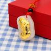Gold-Inlaid Jade Pixiu Pendant: Wealth-Attracting Jade Necklace Gift