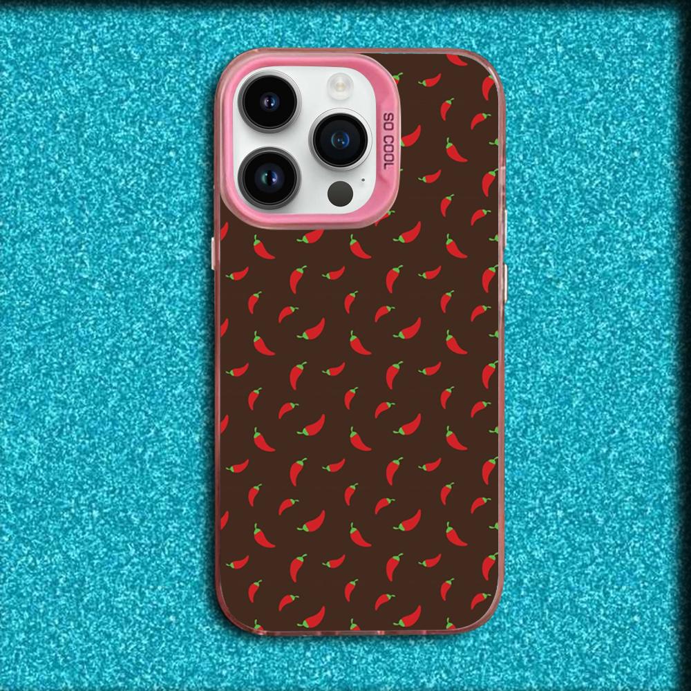 

Chili Red Phone Case For iPhone 16,15,14,13,12,11,Mini,Pro,MAX Pink Matte Silicone Cover iPhone12PRO