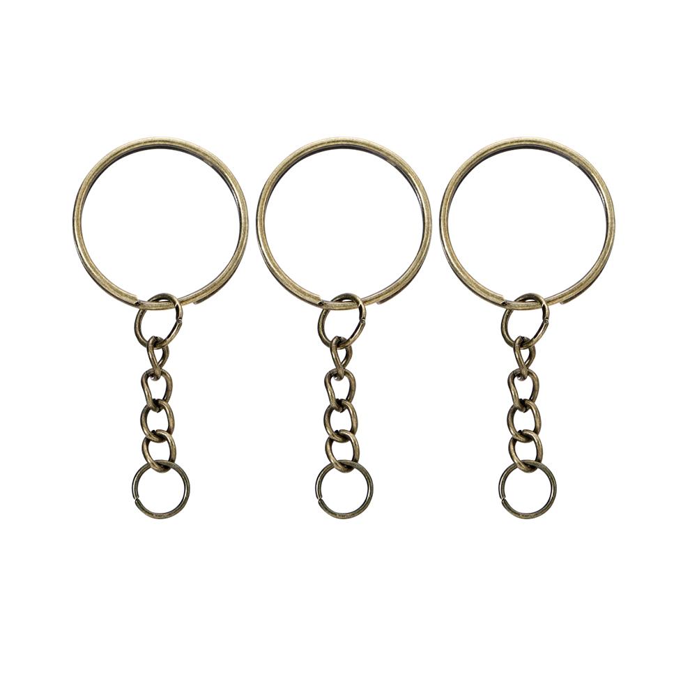 

50Pcs/Lot Key Ring Key Chain Round Split Keyfob Keyrings With Jump Ring For Keychain Pendants DIY Jewelry Making Accessories 25mm x 50Pcs