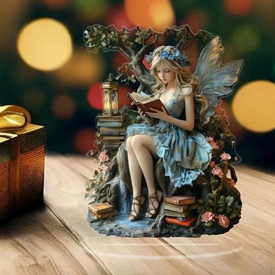 2D Bohemian Fairy Elves Decoration, Flat Acrylic Decor Art Craft, Elf Sign Tabletop Ornament