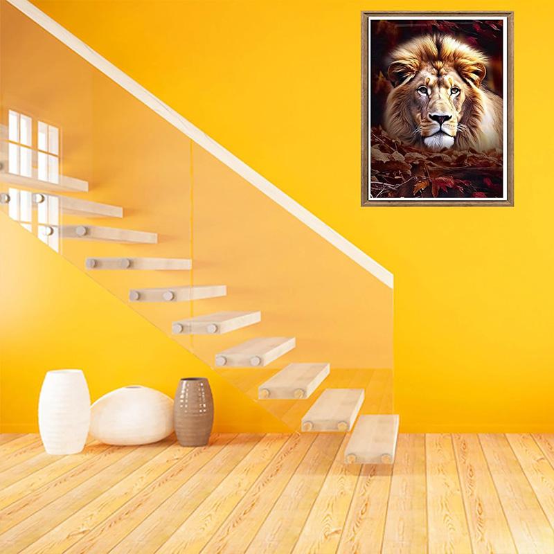 Ensemble de peinture diamant 5D Lion adulte, ensemble de broderie strass animal à faire soi-même, peinture avec art diamant décoré par kit numérique, artisanat mural pour la maison