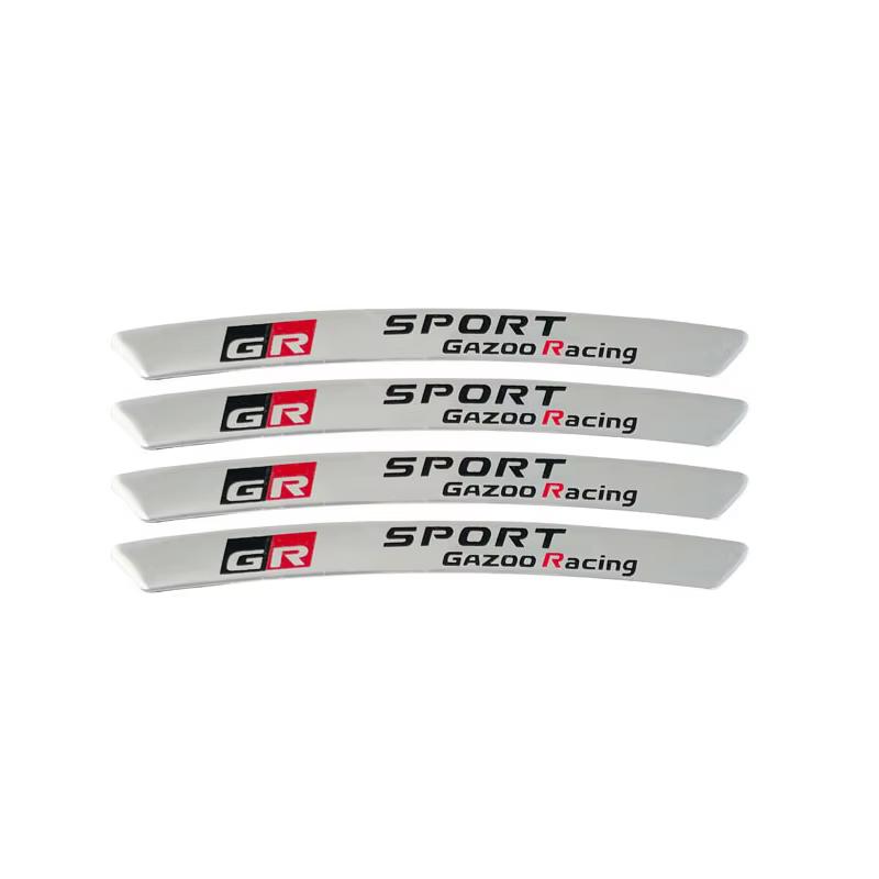4Pcs Aluminium Car Wheel Sticker Emblem Badge For Toyota GR Sport Logo Gazoo Racing YARiS Corolla RAV4 C-HR Camry Supra Prado