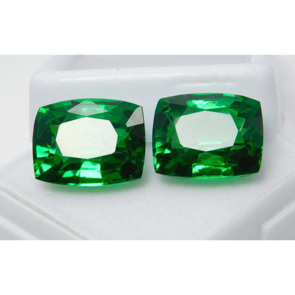 21 Ct Natural Tourmaline Green Cushion Shape Certifeid Loose Gemstones Pair