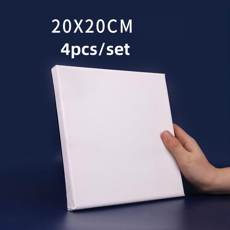 4pcs/set Canvas Boards for Painting 100% Cotton Acid Free Blank Canvas Panels for Oil Paint