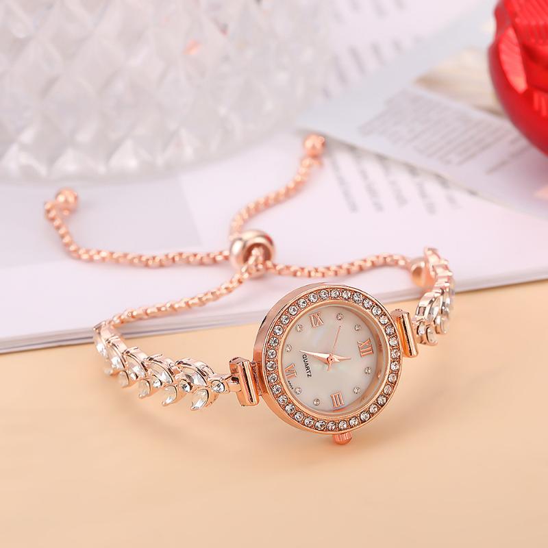 1 Pieza Elegante y Capaz Reloj Pulsera Lujo Ligero Reloj de Mujer Pequeño de Cuarzo para Mujer