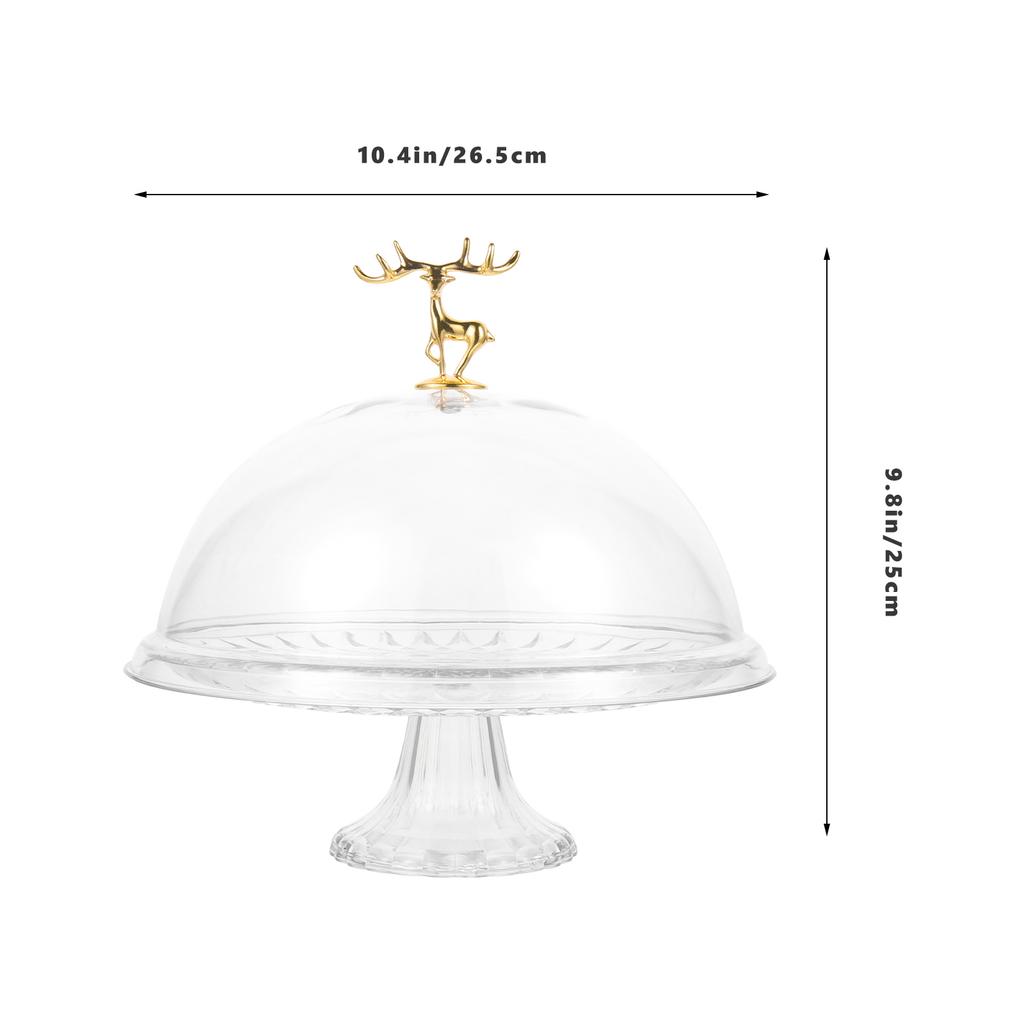 Cake Stand With Dome Clear High Foot For Wedding Party Dessert Display Cake Serving Tray Fruit Snack Plate Bakery Display