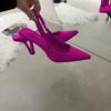 Women's shoes high-heeled sandals bag head empty rear strap new shallow pointed single shoes stiletto high heels women