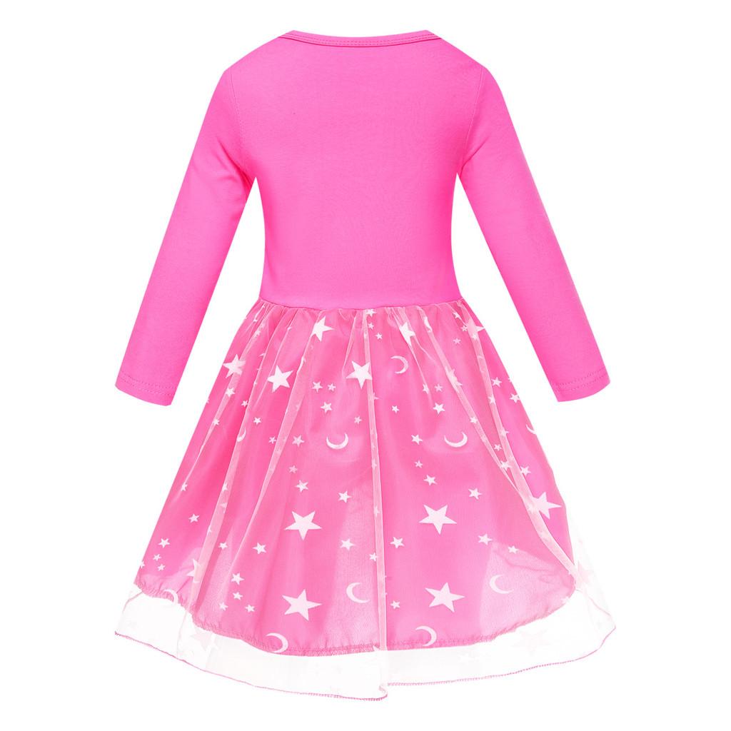 5192 Copii Fete Fură un Brainrot 67 Șase Șapte Imprimeu Plasă Curcubeu Gât Rotund Casual Casual Rochie de Bumbac