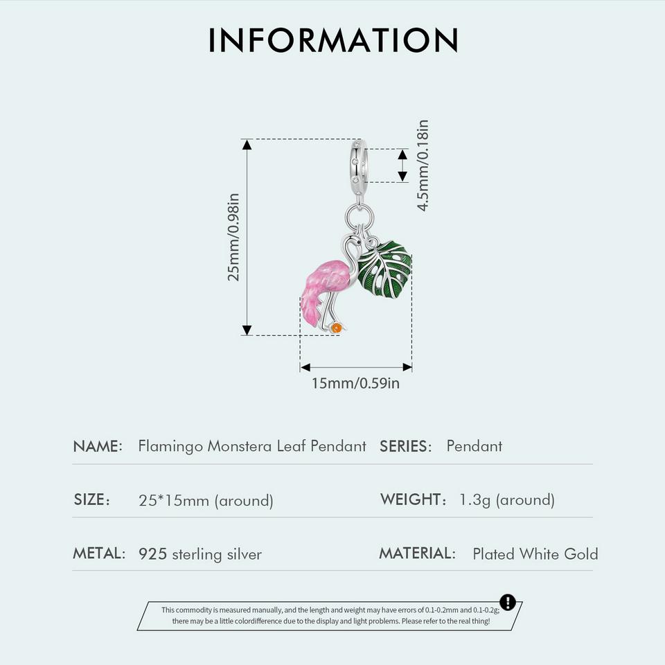 Bamoer 925 Sterling Sølv Firkløver Charms Perler med grønn emalje passform Europeiske armbånd DIY Mango/Kaktus/Flamingo