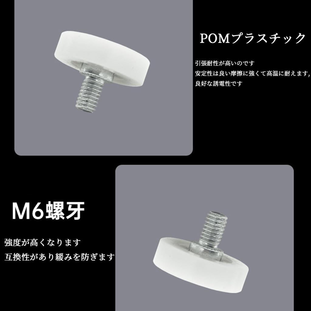 ChasCoCo Drawer Rollers Replacement Pulleys 19mm Diameter 4pcs Drawer Pulley Replacement Wheel Bearing Small Pulley Screw Shaft Type White