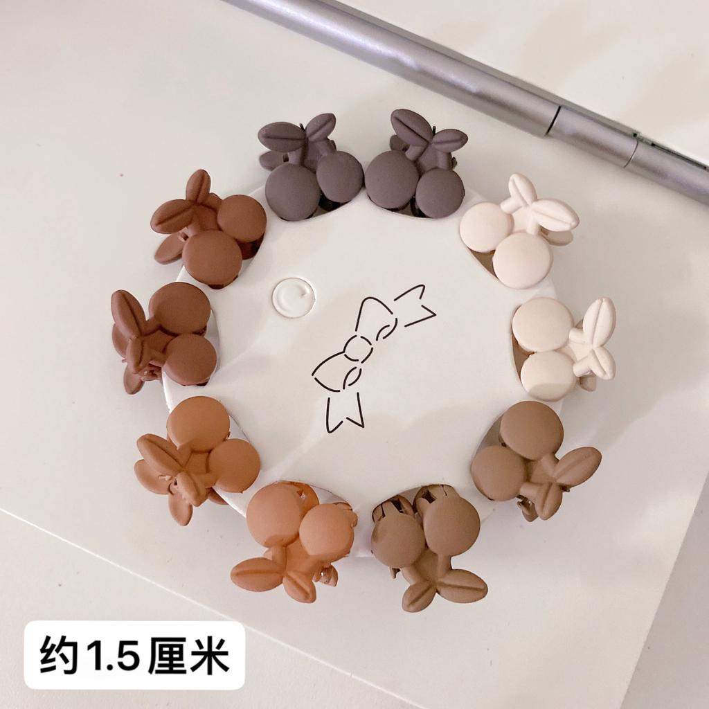10PCS Korean Ins Milk Tea Color Morandi Small Grip Mini Children's Small Claw Clip Plum Blossom Star Small Hair Clip