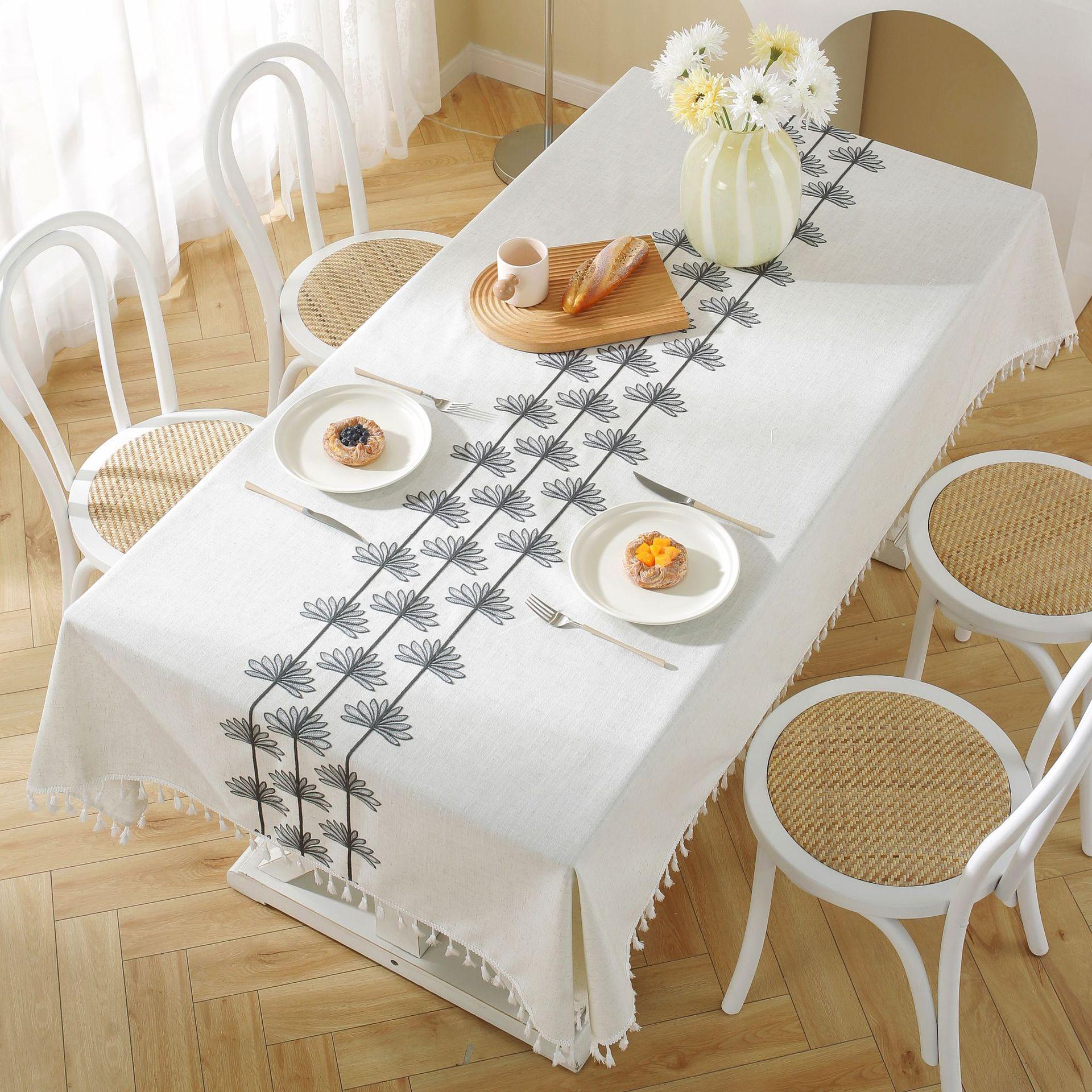 

Британская Ретро Хлопково-Льняная Скатерть для Обеденного Стола, Подкладка на Стол, Декоративная Скатерть с Английской Буквой и Растением, Покрывало 140*140cm