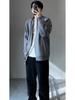 Men's Korean Style Double Zipper Stand Collar Knit Cardigan Jacket for Autumn and Winter Casual Wear