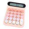 Mechanical Switch Calculator LCD Display 24 Keys Automatic Sleep Desktop Calculators for Business Office Students Pink