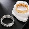 European & American Metal Textured Geometric Elastic Bracelet - High-End Simplicity