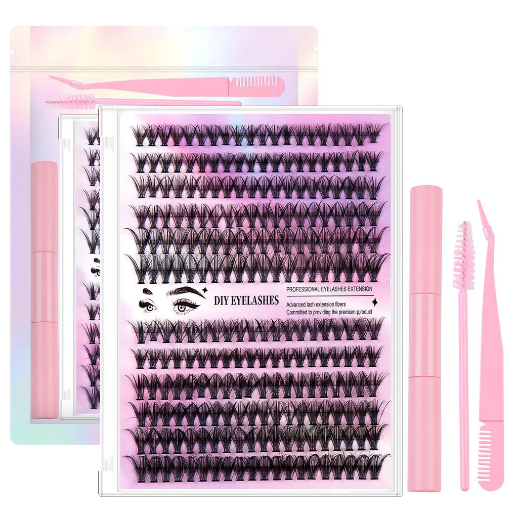 Diy Segmented False Eyelashes 12 Rows Large Capacity Glue Tweezers Set Combination Eyelashes