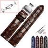 Modisches echtes Leder Herren-Uhrenarmband Klare Persönlichkeit Krokodil-Textur Armband Armband für Armbanduhr 18mm 20mm 22mm blau