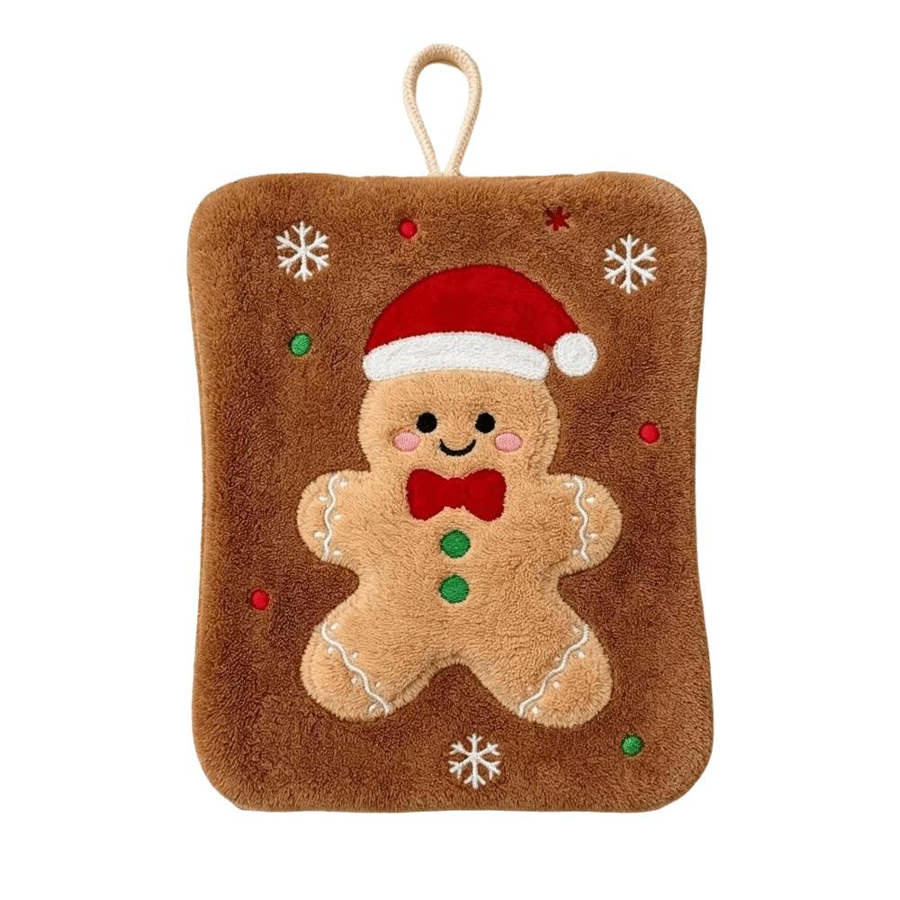 Coral Fleece Santa Claus Hand Towel Water Absorption Cleaning Dishcloths Hanging Wipes Xmas Decor