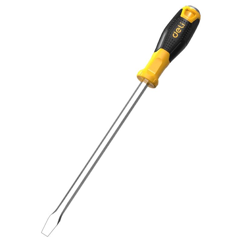 Deli Slotted Screwdriver with Through-Core Rubber Handle 8x200mm