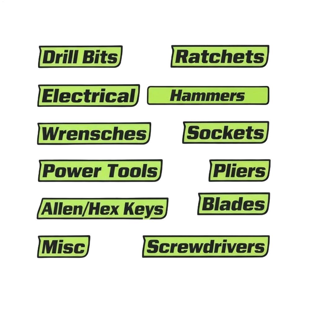 Magnetic Toolbox Labels 3D-Printed 12-Piece Strong Magnetic Tool Drawer Labels Organize Accessories For Organization Identifying
