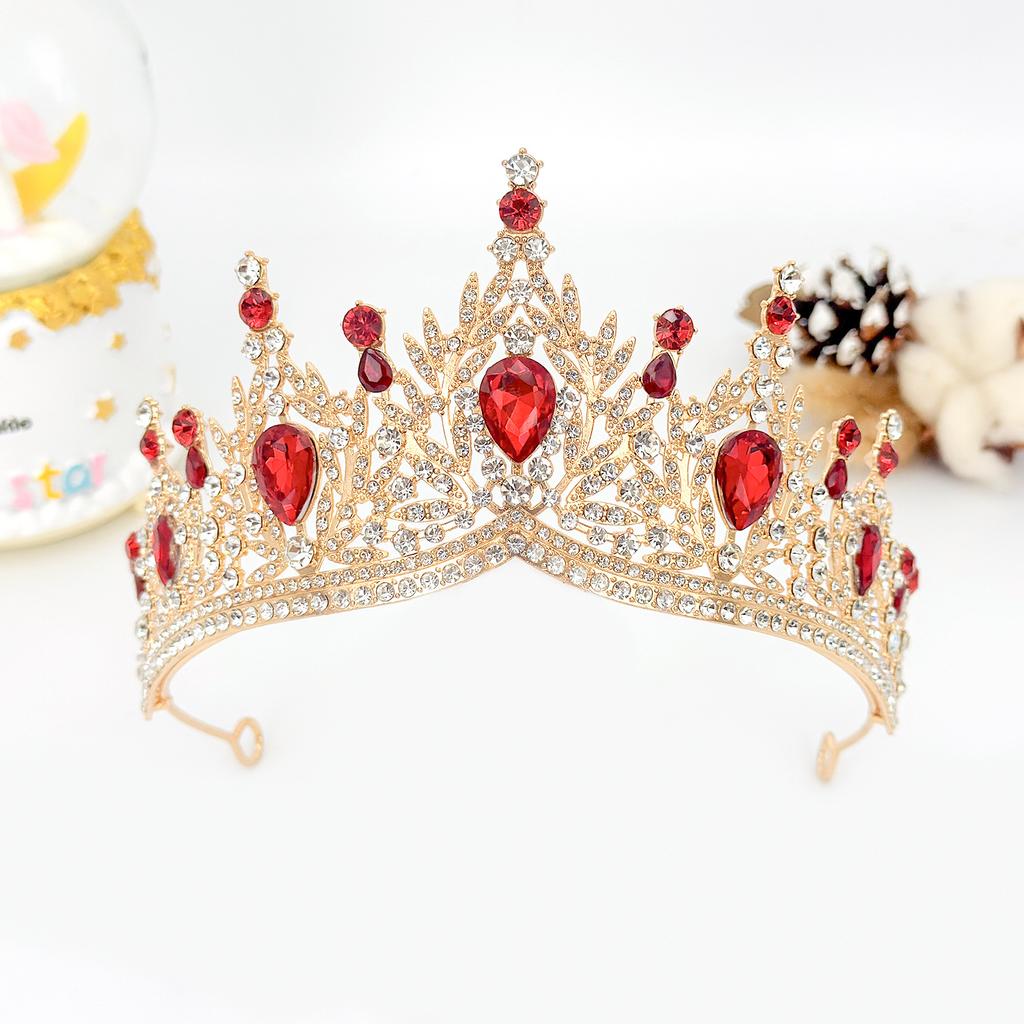 New European and American Bridal Crown Rhinestone Headband Baroque Alloy Crown Wedding Dress Accessories