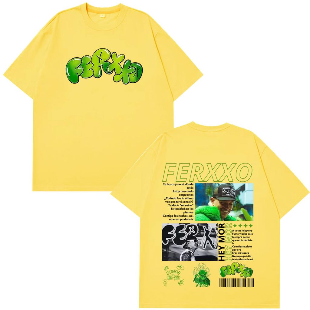 Rapper Feid Ferxxo Tour 2026 Print Tees Unisex Unisex Vintage Hiphop Tshirts Shortsleeved Casual Loose Cotton Tshirts Fan Gifts