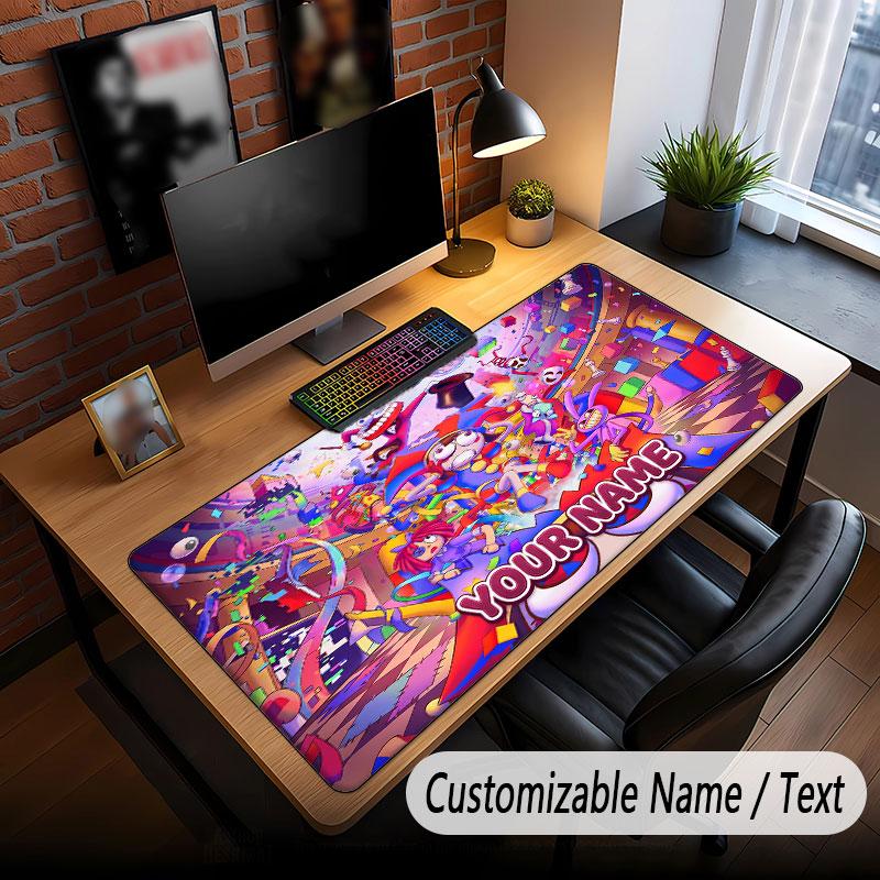 Custom Name Text Big Mouse Pad,The Amazing Digital Circus Soft Non Slip Extended Desk Mat For Home Office
