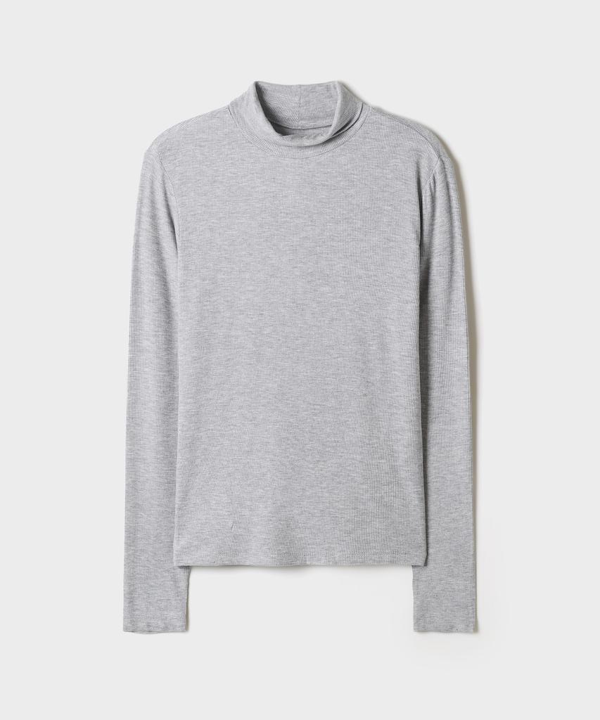SPAO [Soft Viscose] Ribbed Turtleneck Long Sleeve Tee_Splwg4Tg01