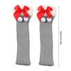 Fashionable Knitted Leg Warmers for Women Winter Fleece Trim Boot Covers Footless Socks with Christmas Plush Balls Bows  Green Green Fur Ball