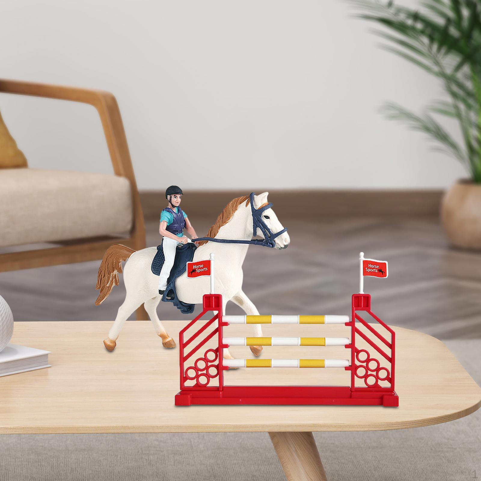 

Набор из 3 предметов для конного спорта с всадником и забором, детские игрушки для ролевых игр для гонок