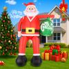 7.87FT LED Light Xmas Inflatable Santa Claus Christmas Ball Toy Yard Party Decoration Home Ornaments Supplies Xmas Holiday Gifts