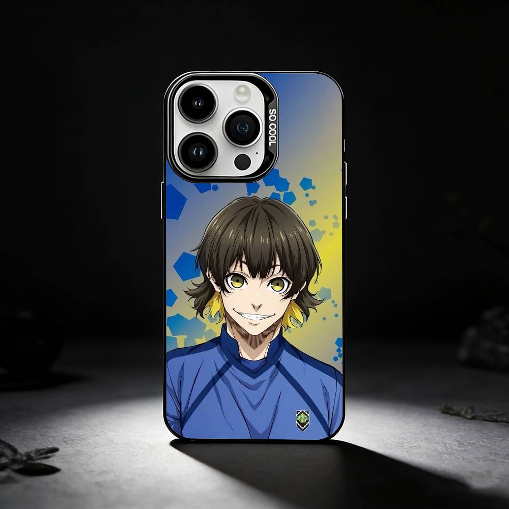 Blue Lock Anime Telefoonhoesje Voor iPhone 17,16,15,14,13,12,11 Plus,Pro Max,XS,Gekleurd zilveren telefoonhoesje