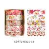 Spring Floral Washi Tape Set - 5 Rolls for Romantic Journals and Collages