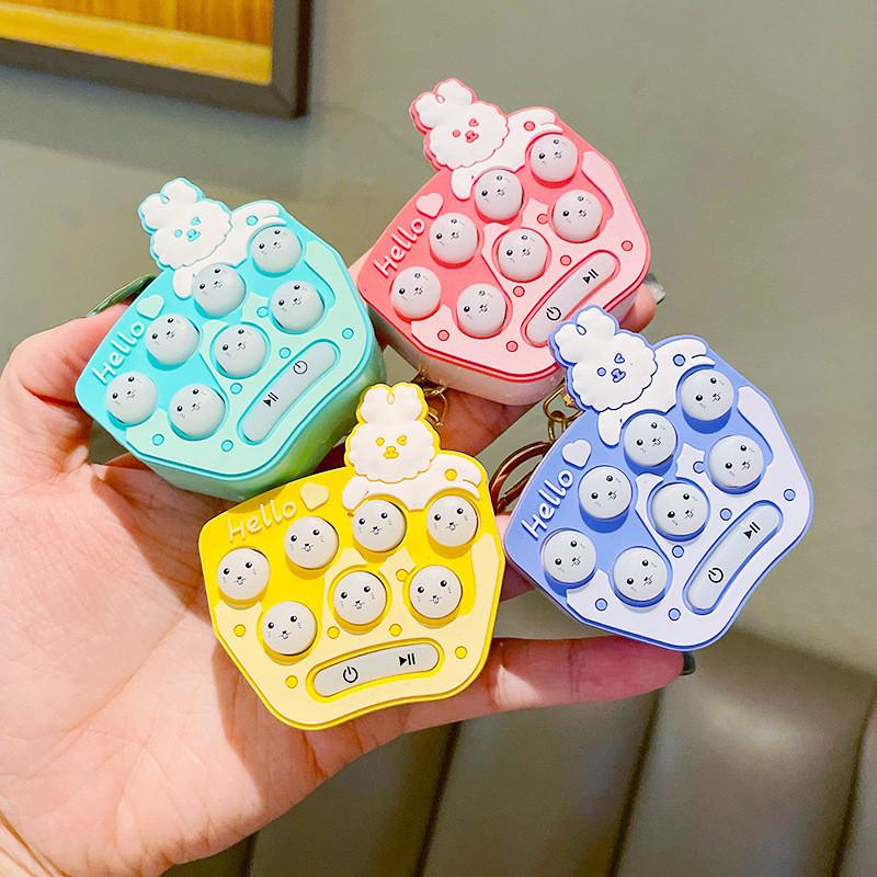 Cute Acrylic Rabbit Whack-a-mole Keychain Fun Mini Game Stress Reliever
