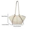 Trendy Casual Large Capacity Bat Shaped Handbag Litchi Patterned Tote Bag, Shoulder and Armpit Bag Daily Commuting and Shopping