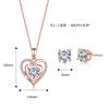 Heart Necklace for 5A Necklace and Earrings Rose Silver Metal Popular Jewelry [Free bird] Women, Zirconia, Set, Gold, Heart, 925, Allergy, Birthday,
