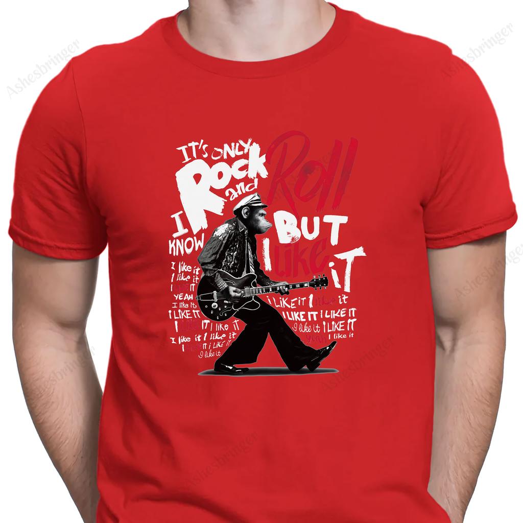 Men's Cotton Crew Neck ROCK'ROLL 80‘s Music Graphic Print T-Shirt Street Casual Style Tops for Men and Women