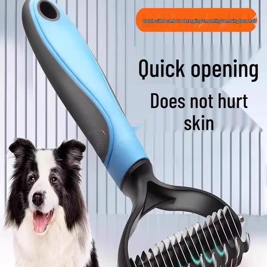 Neukundenrabatt: Tierknotenöffnerbürste - Fellpflegekamm für Katzen & Hunde, Knotenentferner für große Hunde