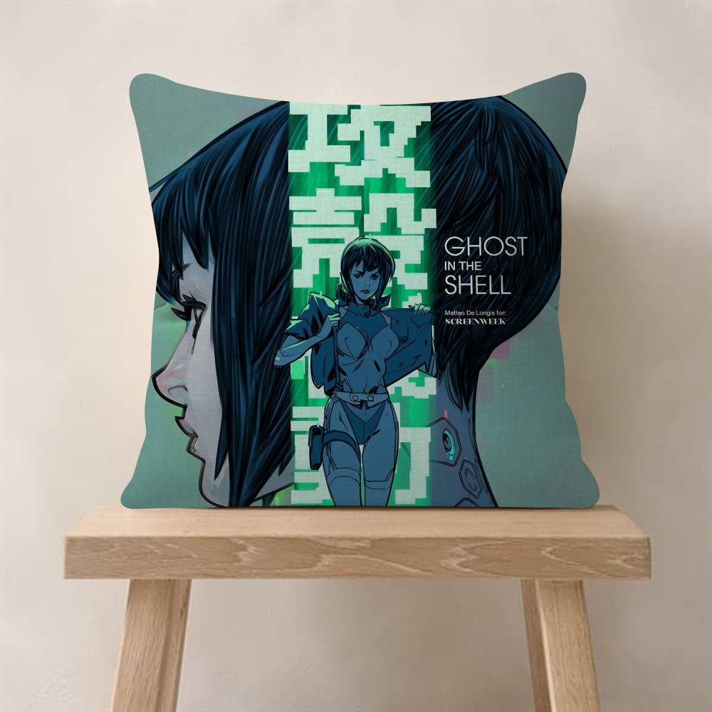 Anime Ghost In The Shell Movie Sticky Cushion Cover 30x50 Polyester Sofa Cushions Decorative Throw Pillows Home Decoration