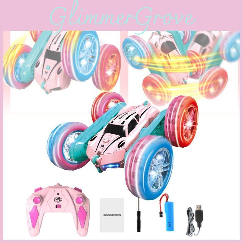 Amazing Colorful Remote Control Stunt Car With Light Up Wheels For Kids Fun