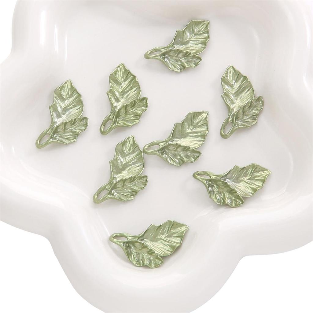 1-2pcs/bag Alloy Green Leaf Series Pendant DIY Bracelet Necklace Earrings Jewelry Accessories