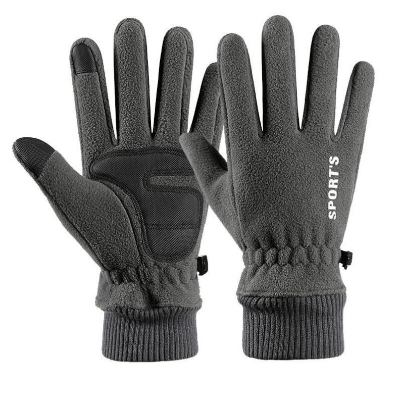 Autumn and Winter Sports Fleece Warm Gloves for Men and Women Touch Screen Bicycle Riding Cold Proof Outdoor Gloves