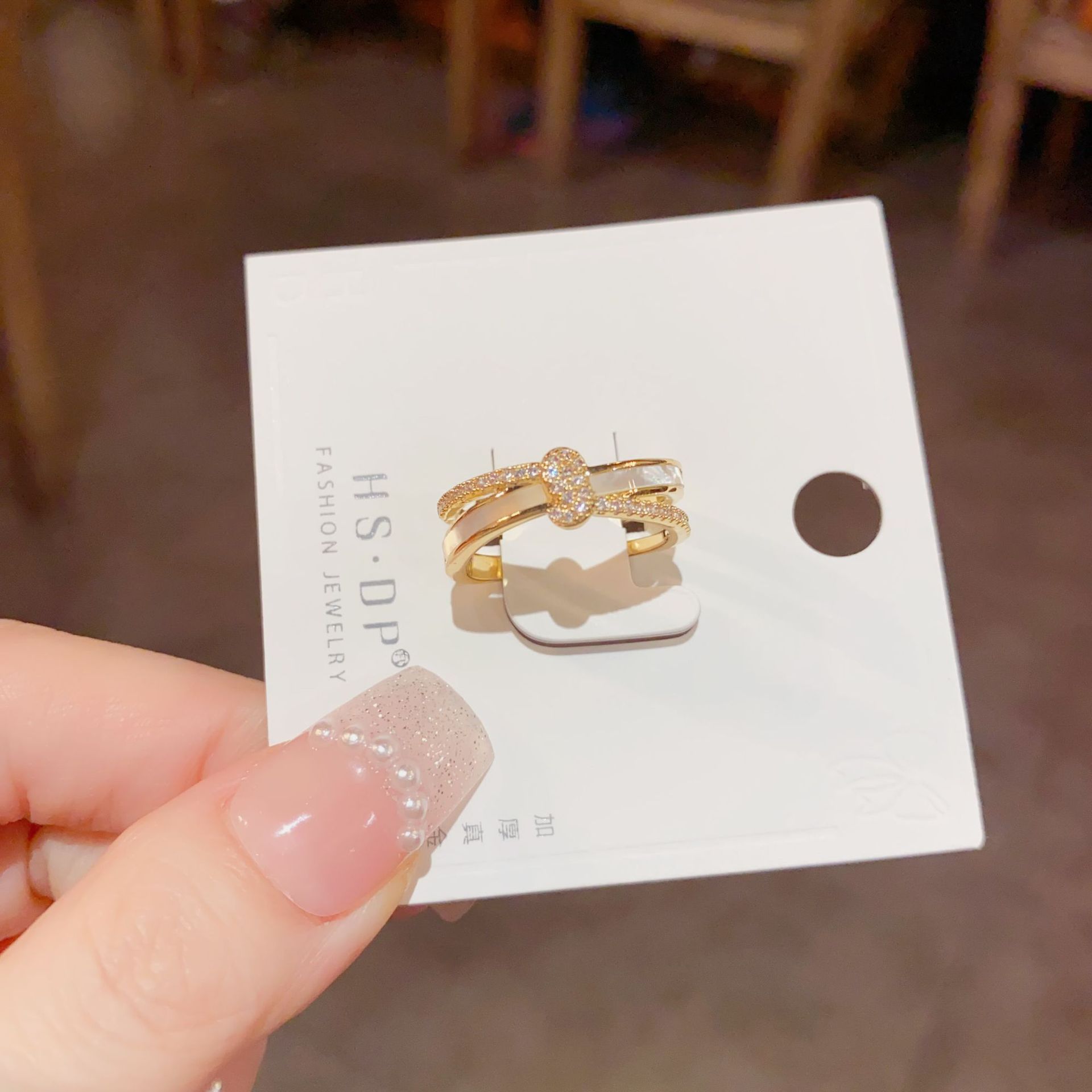 Female Minimalist Light Luxury Niche Double-layer Wave Ring