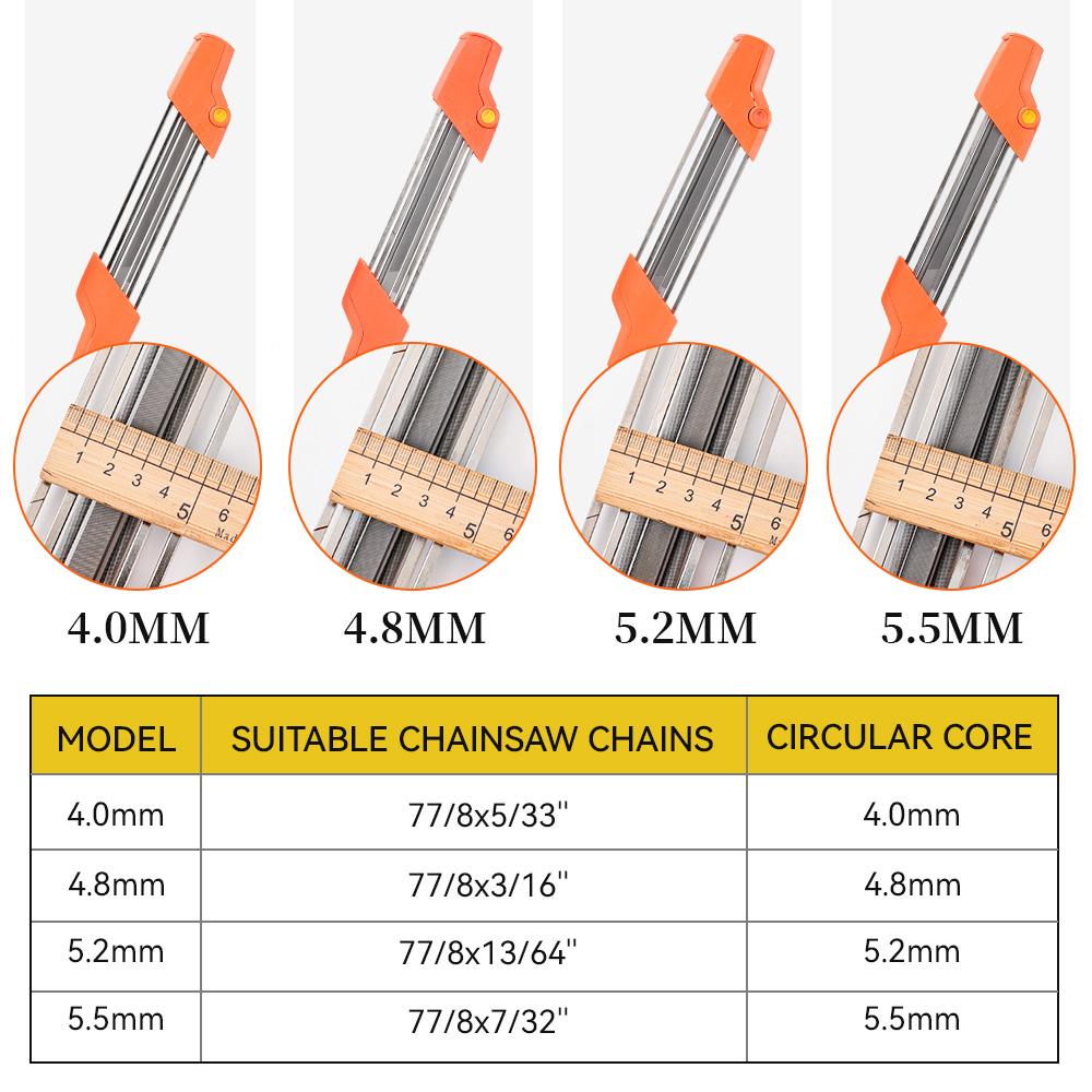 2 In 1 Easy Mini File Chainsaw Chain Sharpener 3/8 P 4.0mm Saw Teeth Set Fast Sharpen With 2pcs 5/32 Inch Files Chain Sharpener