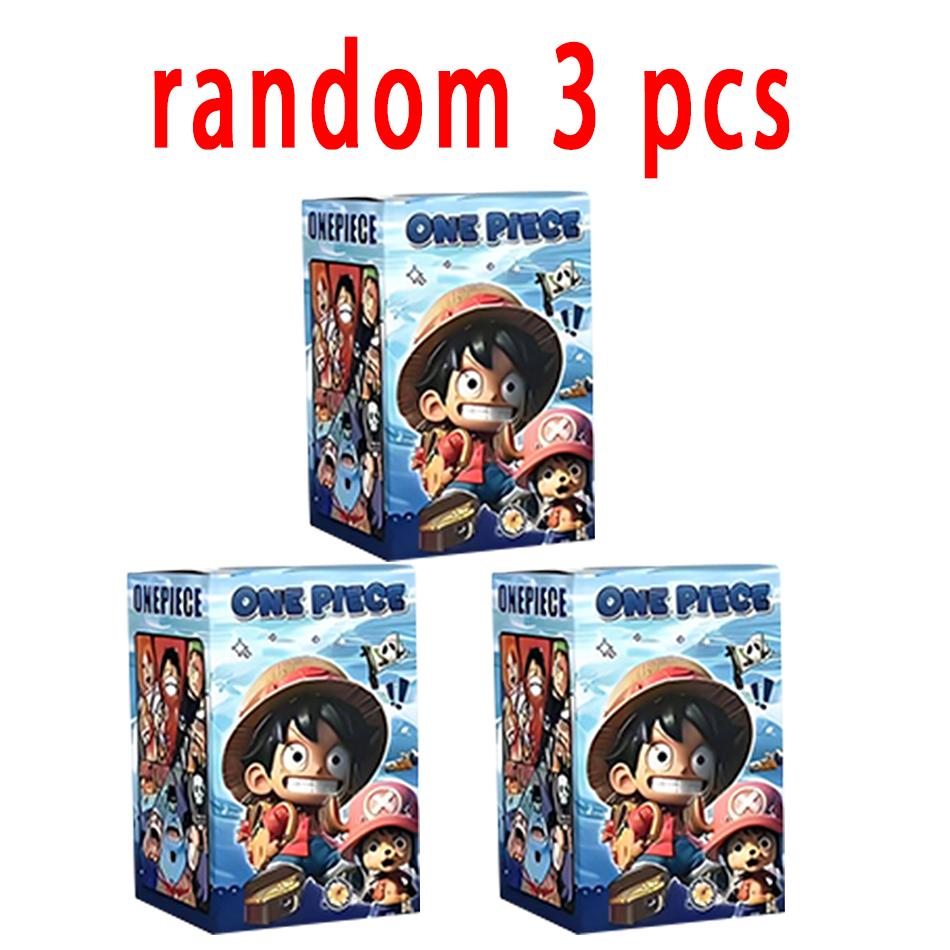 One Piece blind box 1-8pcs Anime Ship Figure Luffy Model Toy kawayi Mini Boat Pirate Ship Navy Going Merry Boat  Assembled Model